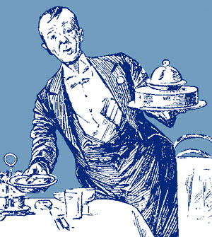 The waiter, hard-boiled or stewed