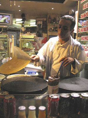 Freshly-made crepes in the Latin Quarter, Paris at My Favourite Planet