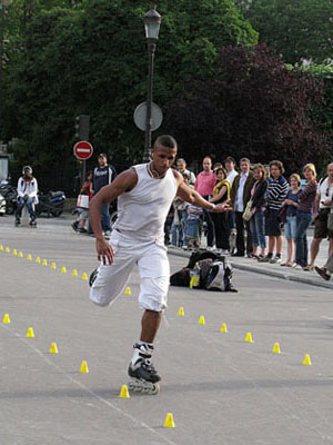 Skater on Pont au Double near Notre Dame, Paris at My Favourite Planet