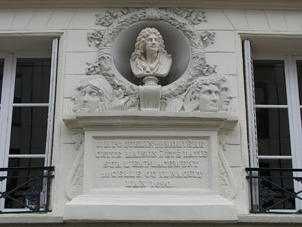 A monument to the playwright Moliere, Les Halles, Paris at My Favourite Planet A monument to the playwright Moliere, Les Halles, Paris at My Favourite Planet