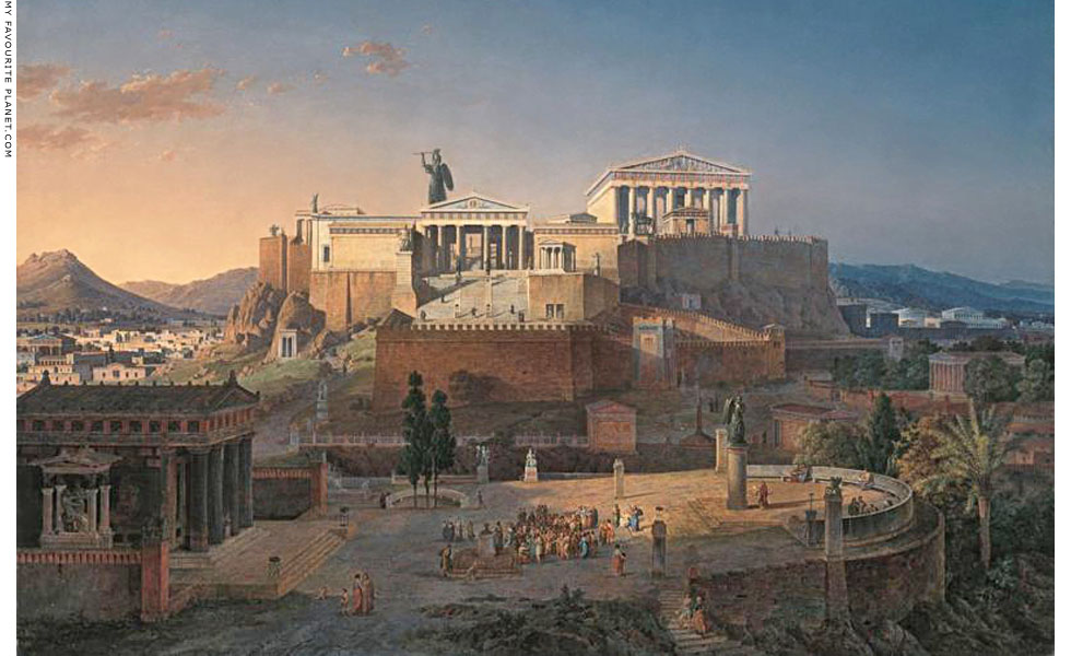 Idealized view of the Acropolis and Areopagus in Athens by Leo von Klenze at My Favourite Planet