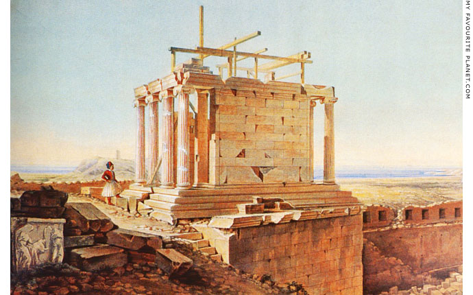 The Temple of Athena Nike during the reconstruction by Hans Christian Hansen