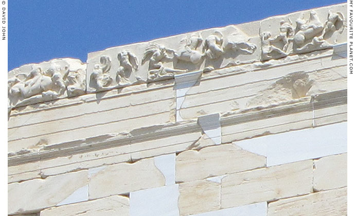 Copy of part of the south frieze of the Temple of Athena Nike, Acropolis, Athens, Greece at My Favourite Planet Copy of part of the south frieze of the Temple of Athena Nike, Acropolis, Athens, Greece at My Favourite Planet