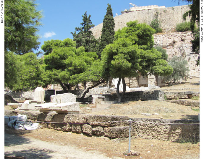 The foundations of the Choragic Monument of Nikias, Acropolis, Athens, Greece at My Favourite Planet