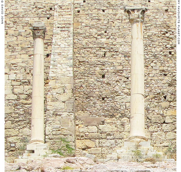 The Corinthian columns above the Choragic Monument of Thrasyllos, Acropolis, Athens at My Favourite Planet