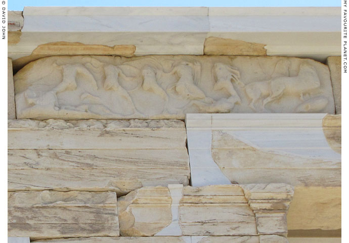 Copy of part of the north frieze of the Temple of Athena Nike, Acropolis, Athens, Greece at My Favourite Planet