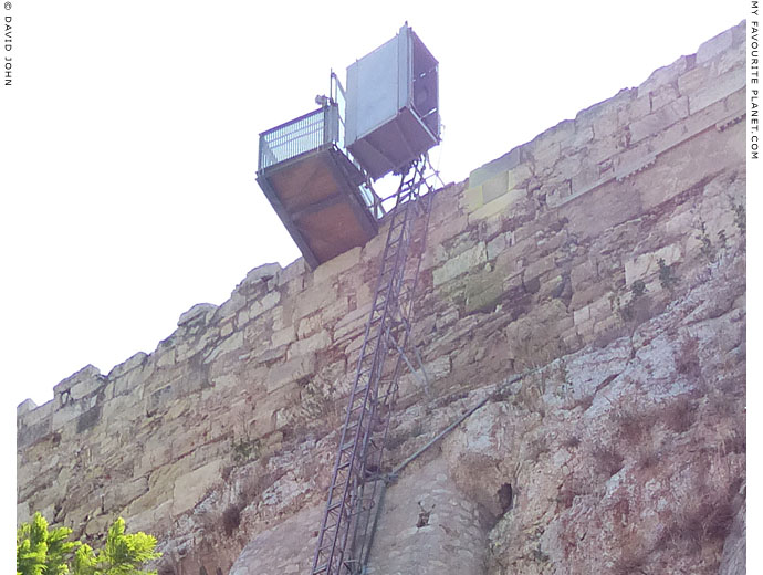 The top of the elevator at the north side of the Acropolis at My Favourite Planet