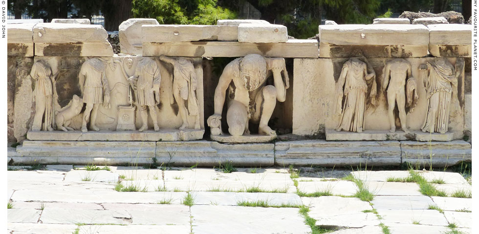 Reliefs on the hyposkenion of the Theatre of Dionysos at My Favourite Planet