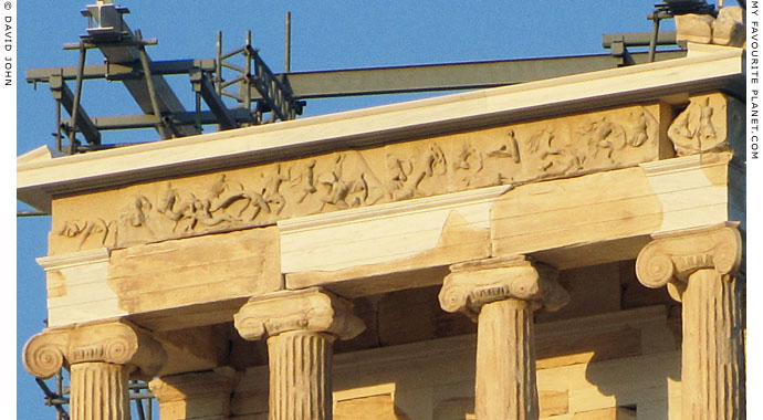 Frieze on the temple of Athena Nike, Acropolis, Athens, Greece at My Favourite Planet