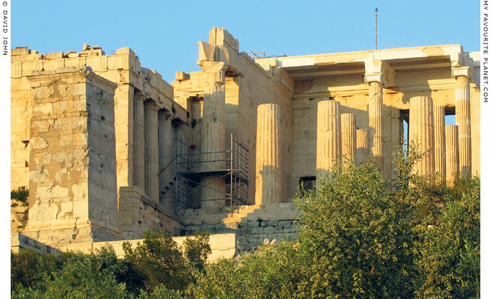 The Pedestal of Agrippa in front of the north wing of the Propylaea, Acropolis, Athens, Greece at My Favourite Planet The Pedestal of Agrippa in front of the north wing of the Propylaea, Acropolis, Athens, Greece at My Favourite Planet