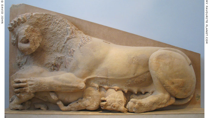 An Archaic relief of a lion devouring a bull, Athens Acropolis at My Favourite Planet An Archaic relief of a lion devouring a bull, Athens Acropolis at My Favourite Planet