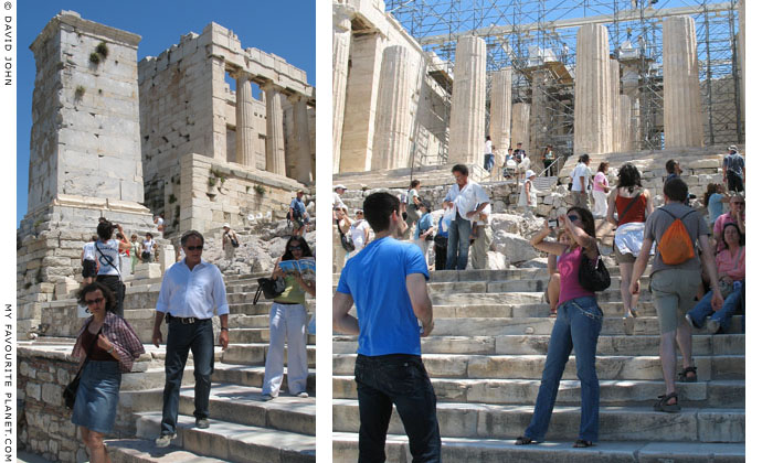 The stairway up to the Propylaea on the Acropolis, Athens, Greece at My Favourite Planet