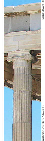 Detail of an Ionic column and the entablature of the north porch of the Erechtheion at My Favourite Planet Detail of an Ionic column and the entablature of the north porch of the Erechtheion at My Favourite Planet
