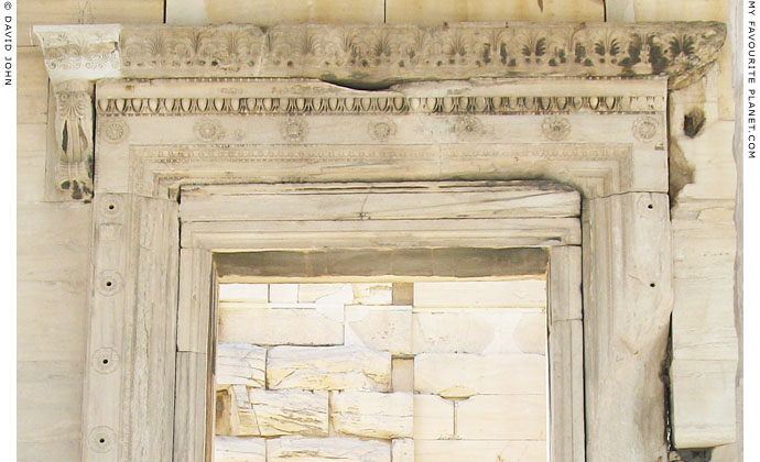 The top of the doorway on the north side of the Erechtheion, Athens, Greece at My Favourite Planet The top of the doorway on the north side of the Erechtheion, Athens, Greece at My Favourite Planet