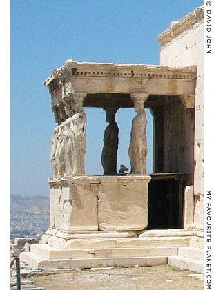 The east side of the Caryatid porch, Erechtheion, Athens, Greece at My Favourite Planet