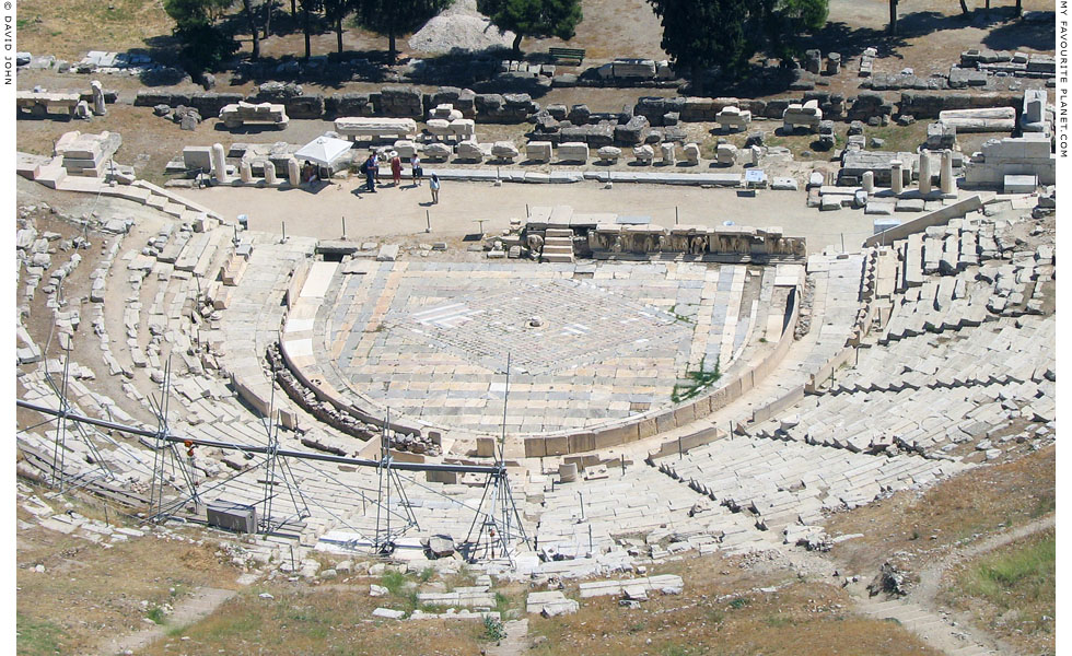 The orchestra (stage) of the Theatre of Dionysos, Athens, Greece at My Favourite Planet