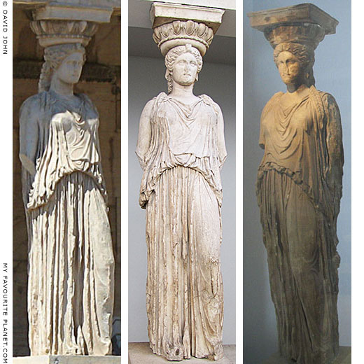 Caryatids of the Erechtheion, Acropolis, Athens, Greece at My Favourite Planet