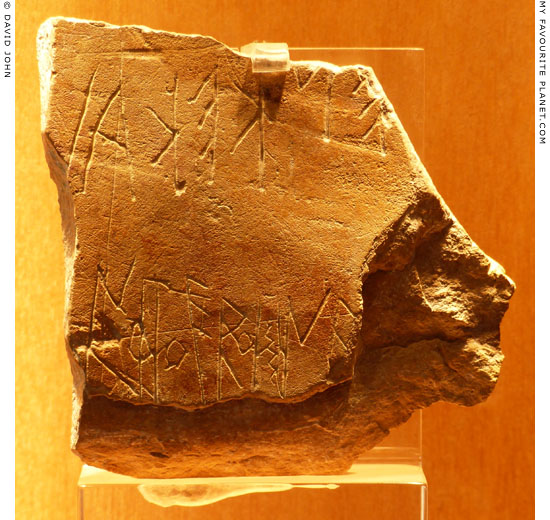 The earliest Attic graffito on stone from the Acropolis, Athens, Greece at My Favourite Planet The earliest Attic graffito on stone from the Acropolis, Athens, Greece at My Favourite Planet