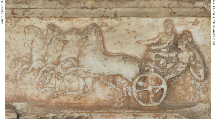 Marble relief depicting a chariot race in the Panathenaic Games at My Favourite Planet