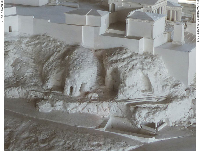 A model of the Klepsydra and the sacred caves on the north slope of the Athenian Acropolis at My Favourite Planet A model of the Klepsydra and the sacred caves on the north slope of the Athenian Acropolis at My Favourite Planet