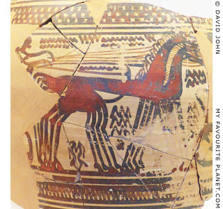 A four-horse chariot on an Archaic Athenian amphora at My Favourite Planet