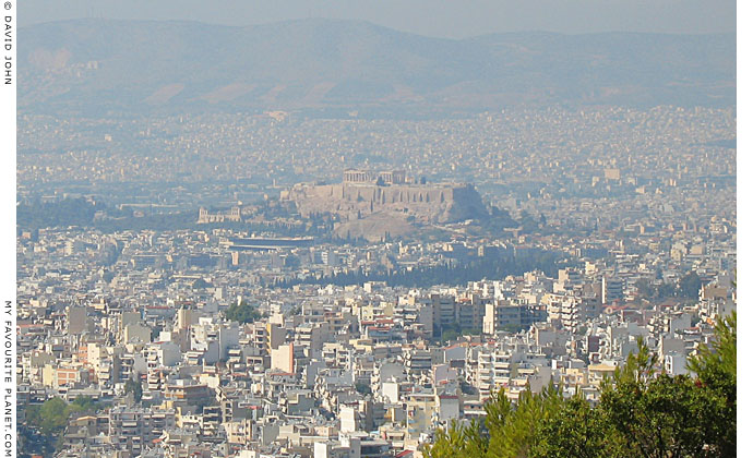 The Acropolis and central Athens from Mount Ymittou at My Favourite Planet