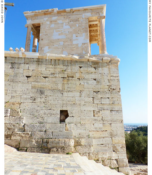 The Athena Nike Temple bastion in 2015 after the completion of the latest restoration The Athena Nike Temple bastion in 2015 after the completion of the latest restoration