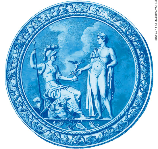 Athena handing Emperor Augustus victory at My Favourite Planet