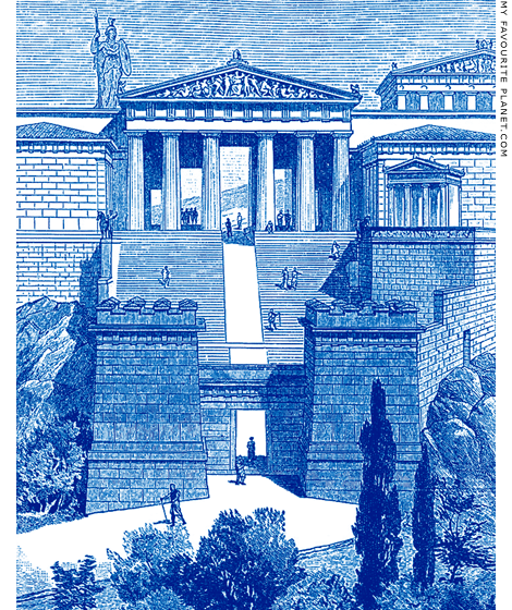 Reconstruction drawing of the entrance to the Acropolis during the late Roman period at My Favourite Planet