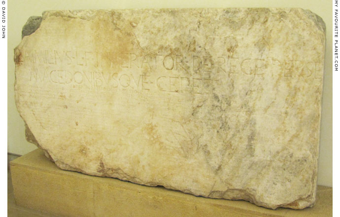 The dedicatory inscription from the Aemilius Paullus Monument, Delphi, Greece at My Favourite Planet The dedicatory inscription from the Aemilius Paullus Monument, Delphi, Greece at My Favourite Planet