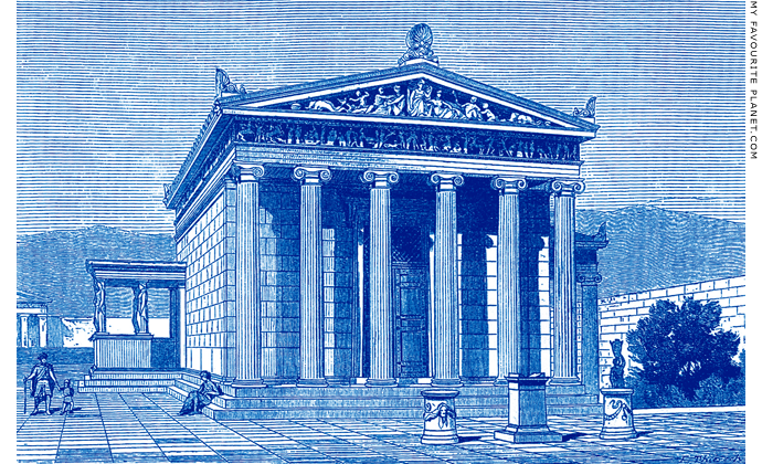 Reconstruction drawing of the east side of the Erechtheion at My Favourite Planet