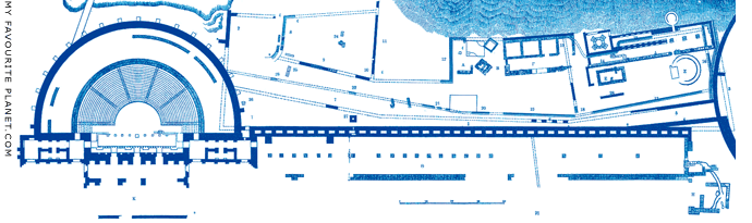 Plan of the southwest slope of the Acropolis by Friderikos Versakis