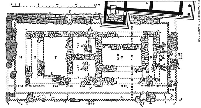 Plan of the foundations of the Old Temple of Athena Polias, Acropolis, Athens, Greece at My Favourite Planet