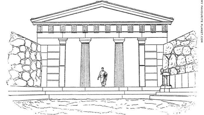 Reconstruction drawing of the late Archaic Propylon, Acropolis, Athens at My Favourite Planet