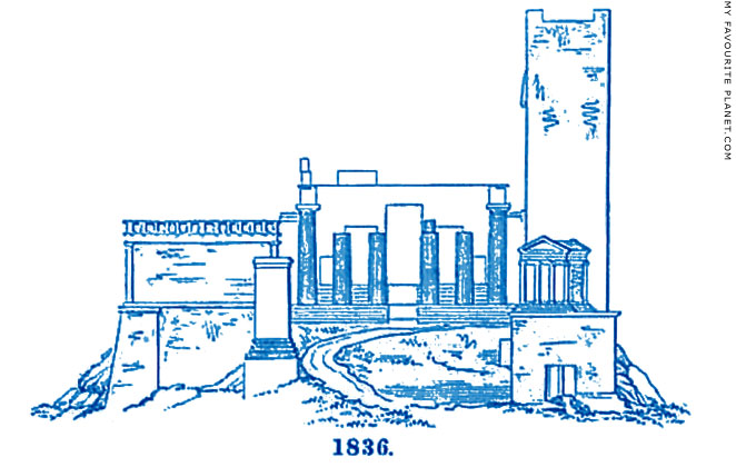 The entrance to the Acropolis in 1836 after the first restorations