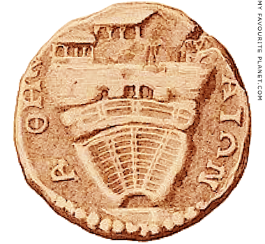 The Acropolis and the Theatre of Dionysos depicted on an Athenian bronze coin at My Favourite Planet