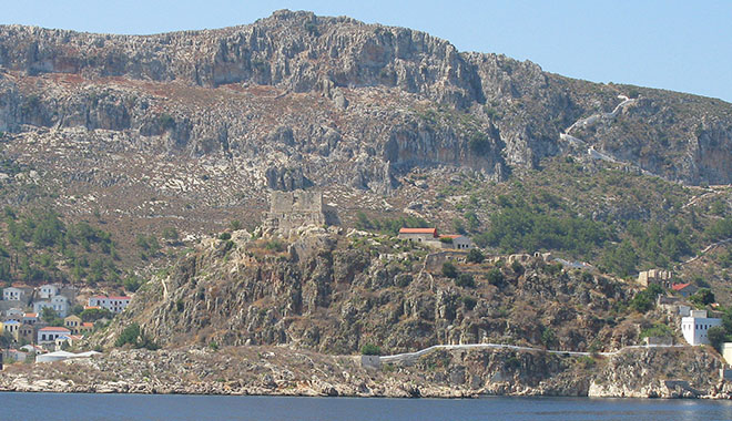 The Knights' Castle and the Lycian Tomb, on the north coast of Kastellorizo, Greece at My Favourite Planet