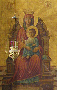 The Virgin Mary enthroned with the infant Jesus, Kastellorizo, Greece at My Favourite Planet