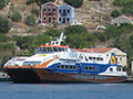Dodekanisos Express fast hydrofoil from Rhodes to Kastellorizo, Greece at My Favourite Planet Dodekanisos Express fast hydrofoil in Kastellorizo harbour, Greece at My Favourite Planet