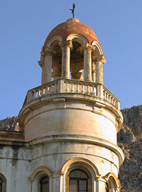 The bell tower of Agios Georgos tou Horafiou church, Kastellorizo, Greece at My Favourite Planet