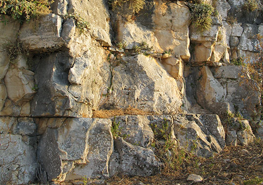 Layers of limestone in the cliffs of Kastellorizo, Greece at My Favourite Planet