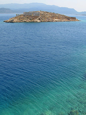 The islet Psoradia just outside Kastellorizo harbour, Greece at My Favourite Planet