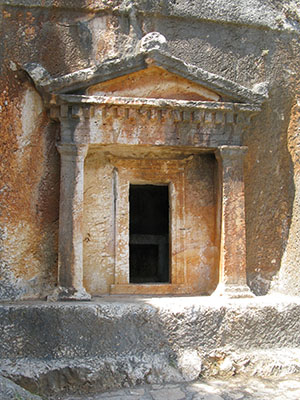 The 4th century BC Lycian rock-cut tomb on Kastellorizo island, Greece at My Favourite Planet