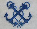 Heart and crossed anchors, symbol of the Megisti coast guard, Kastellorizo, Greece at My Favourite Planet