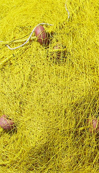 Yellow fishing net, Kastellorizo, Greece at My Favourite Planet
