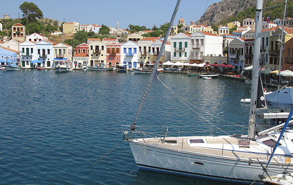 The southeast corner of Kastellorizo harbour, Greece at My Favourite Planet