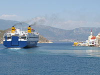 The Diagoras ferry leaving Kastellorizo harbour, Greece at My Favourite Planet