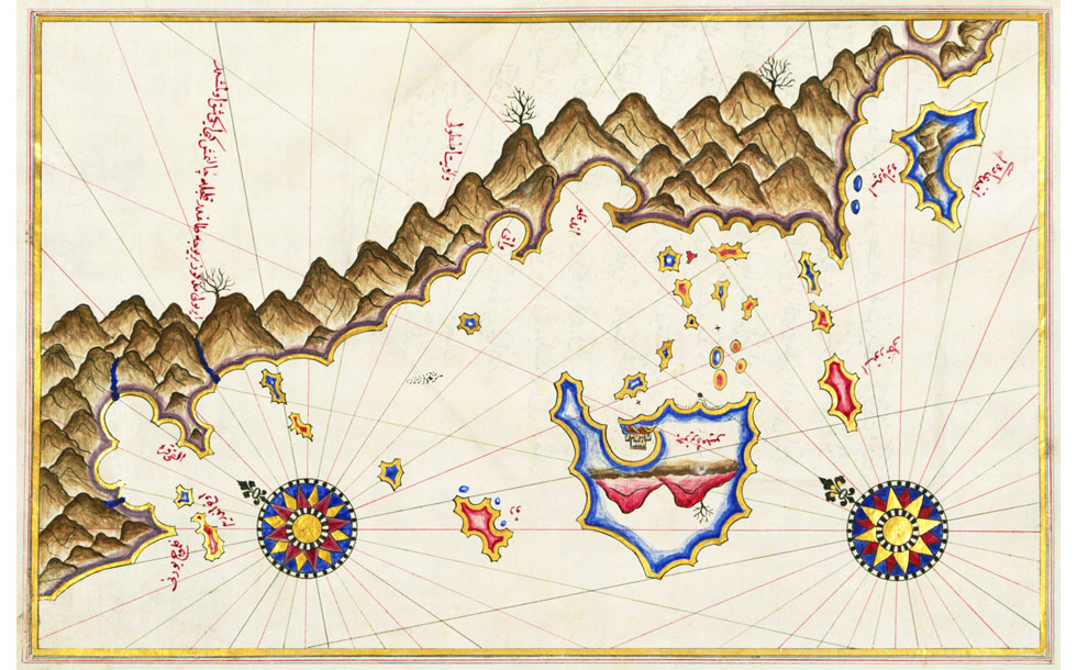 A map of Kastellorizo and the Lycian coast by Piri Reis at My Favourite Planet