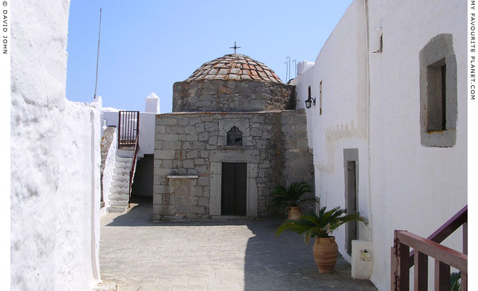 The Chapel of the Holy Cross in the inner courtyard of the Monastery of Saint John, Patmos, Greece at My Favourite Planet The Chapel of the Holy Cross in the inner courtyard of the Monastery of Saint John, Patmos, Greece at My Favourite Planet