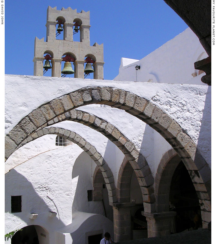 Arches over the main courtyard of the Monastery of Saint John, Patmos, Greece at My Favourite Planet